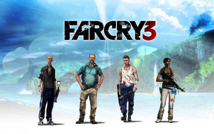 Far Cry 3 characters with logo