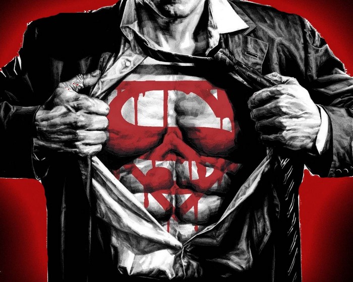Superman logo with blood