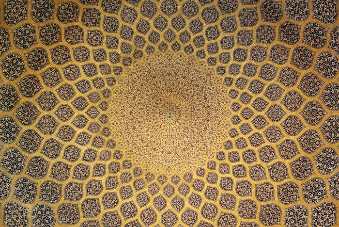 Intricate Symmetrical Dome Pattern in Isfahan, Iran