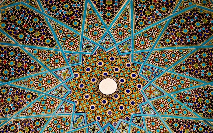 Intricate geometric tile pattern in Iran