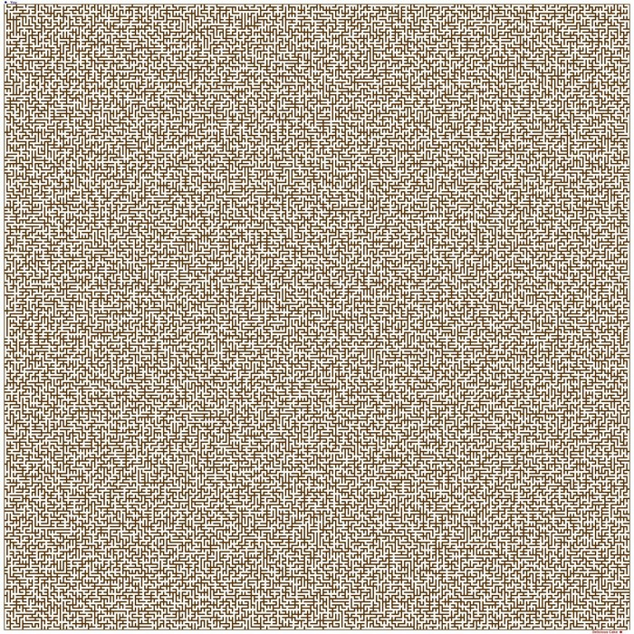 Intricate brown maze pattern on a white background