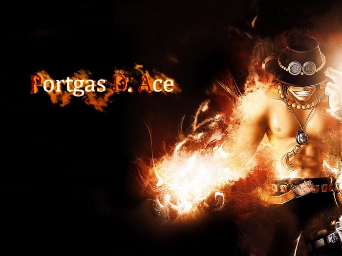 Portgas D. Ace from One Piece with flames