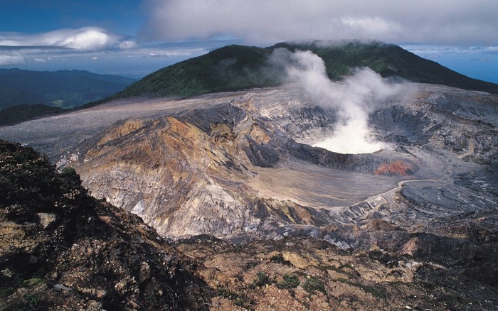 Volcanic Crater and Mountain Ridge in Costa Rica