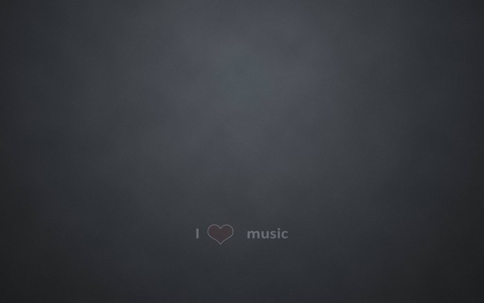 I love music text and heart icon