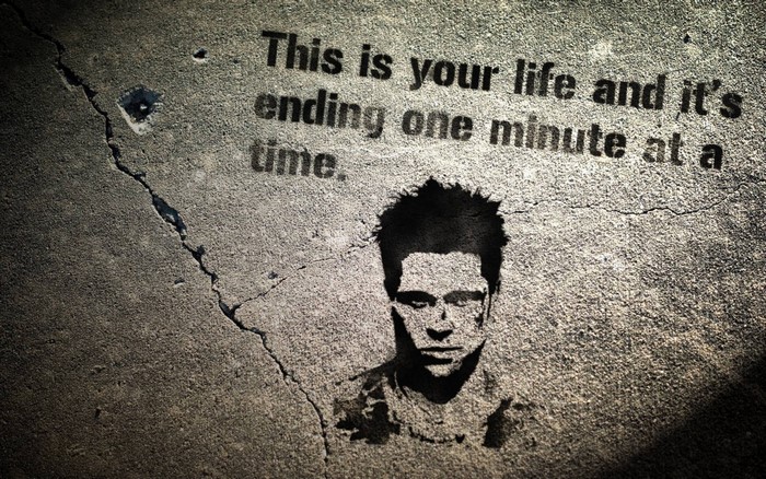 Tyler Durden from Fight Club quote on concrete