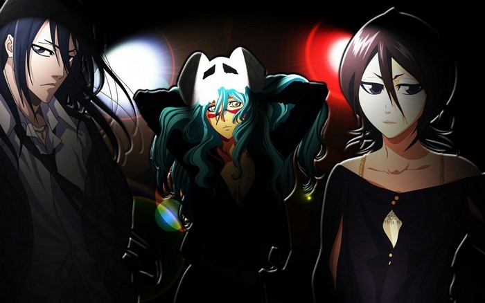 Bleach characters: Byakuya Kuchiki, Nelliel Tu Odelschwanck, and Rukia Kuchiki
