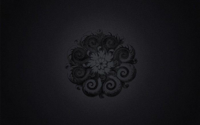 Monochrome symmetrical floral pattern