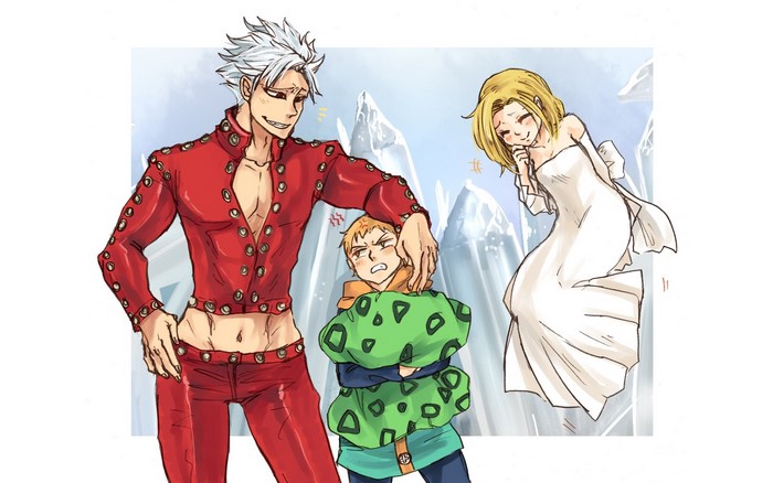 Ban, Elaine, and King from The Seven Deadly Sins