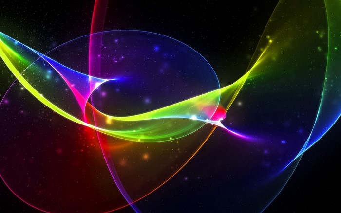 Colorful abstract light streaks in outer space