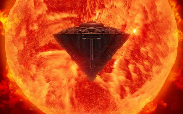 Spaceship near the Sun