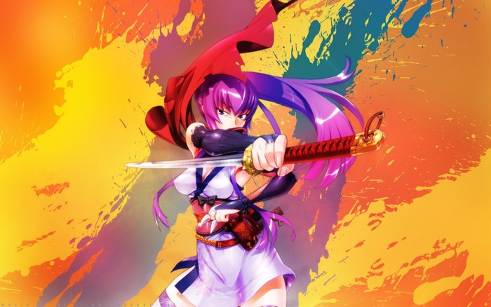 Saeko Busujima from Highschool of the Dead with a katana