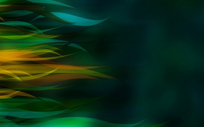Abstract flowing shapes with green and yellow colors