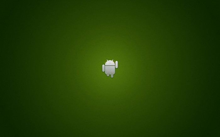 Android Robot Logo on Green Background