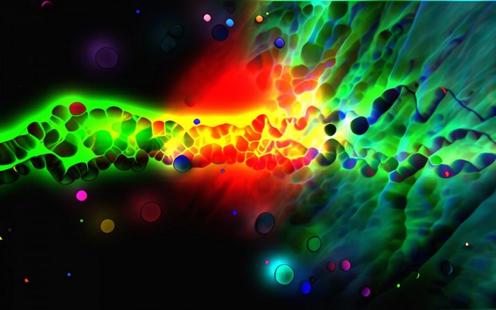 Abstract digital art with colorful glowing elements