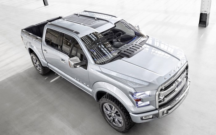 Silver Ford F-150 Concept Pickup Truck
