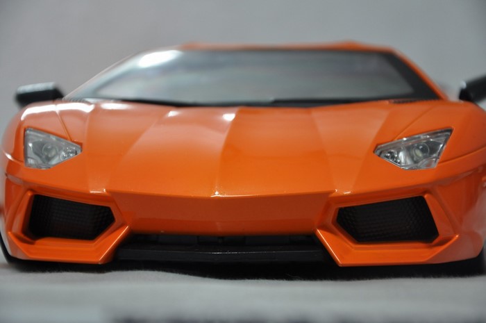 Orange Lamborghini Aventador front view