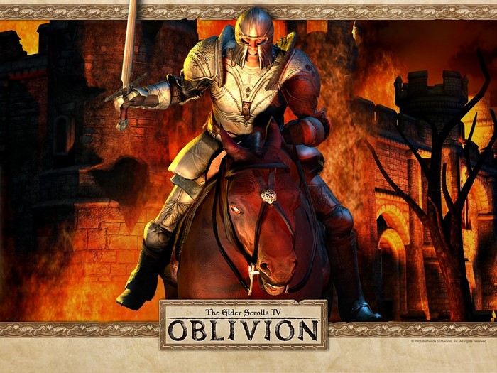 Knight on horseback in The Elder Scrolls IV Oblivion