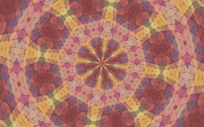 Abstract kaleidoscope pattern with geometric shapes and colors