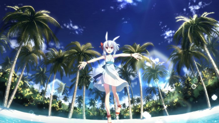 Suee from DJ Max on a tropical beach
