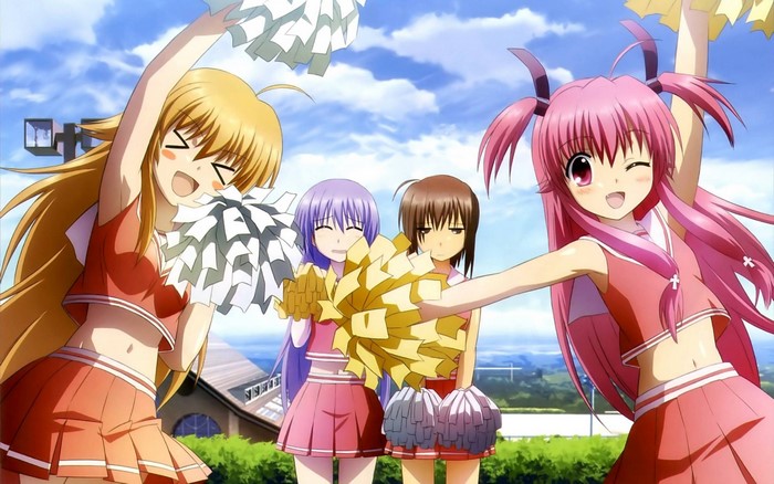 Anime girls with pom-poms from Angel Beats