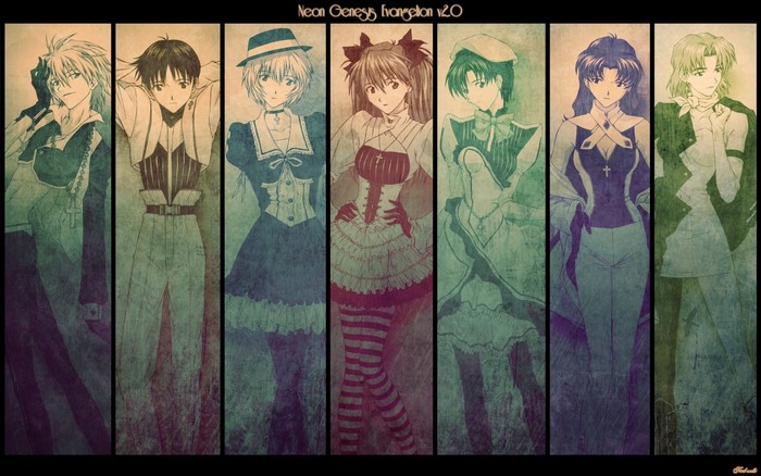 Neon Genesis Evangelion characters illustration