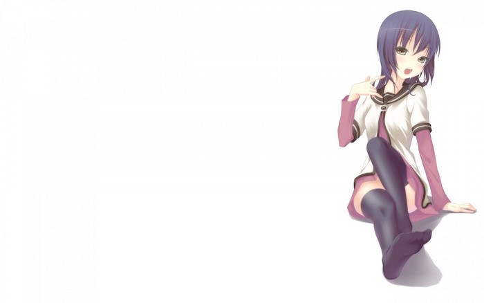 Anime girl with purple hair and school uniform