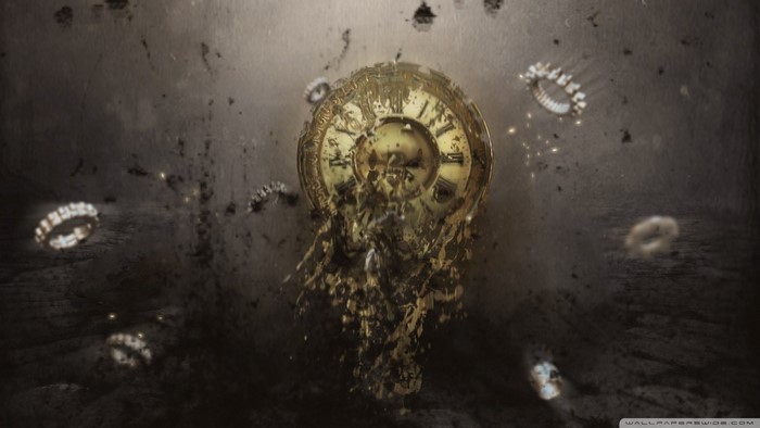 Surreal melting clock with diamond rings