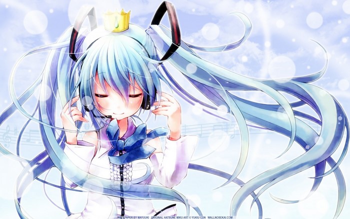 Hatsune Miku with Crown and Headphones