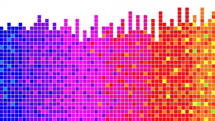 Abstract pixelated spectrum pattern