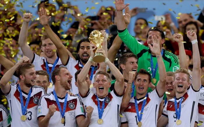Germany football team celebrating FIFA World Cup win