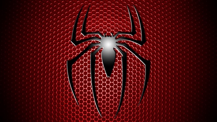 Spider-Man Logo on Red Hexagonal Background