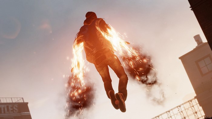 Delsin Rowe from Infamous Second Son in flight