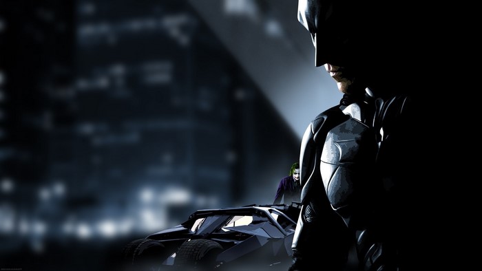Batman and Joker with Batmobile from The Dark Knight