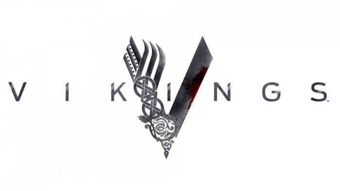 Vikings TV series logo with blood splatter
