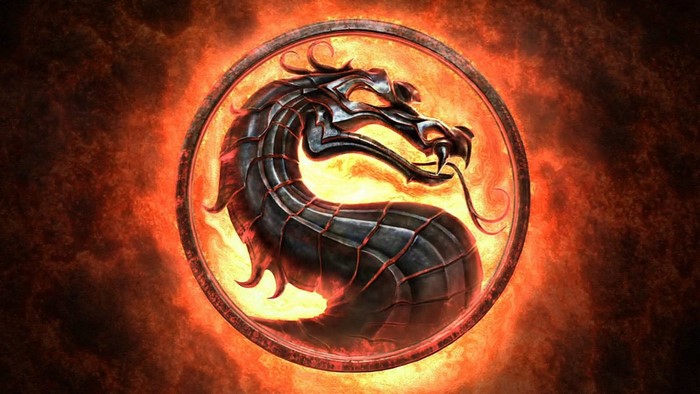 Mortal Kombat Dragon Logo with Flames