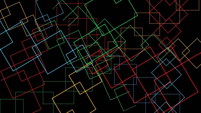 Abstract geometric shapes on black background