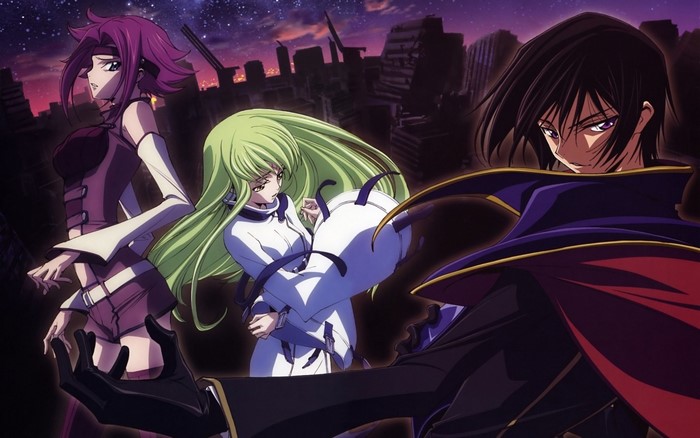 Lelouch, C.C., and Kallen from Code Geass
