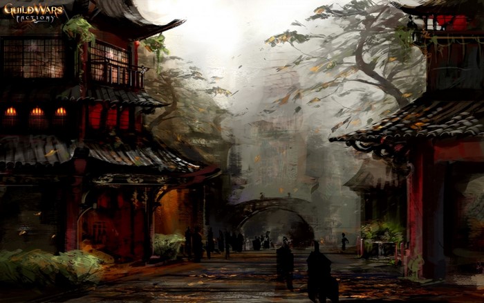 Guild Wars Factions artwork of a street scene
