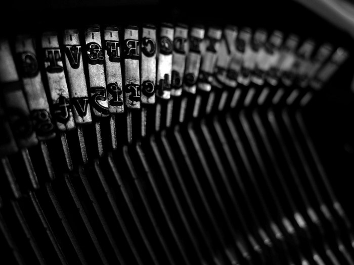 Close-up of typewriter keys