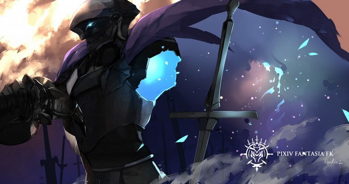 Knight with sword in Pixiv Fantasia FK