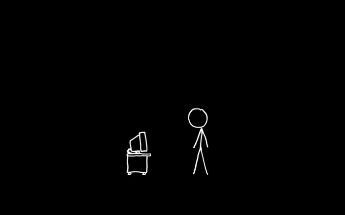 #1177795 monochrome, black background, minimalism, text, logo, xkcd ...