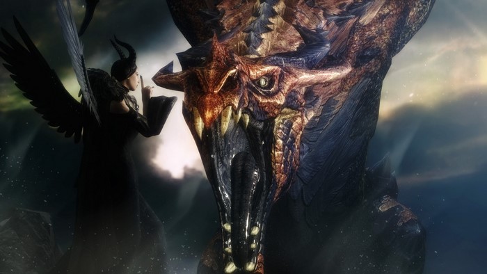 Maleficent and dragon from The Elder Scrolls V Skyrim