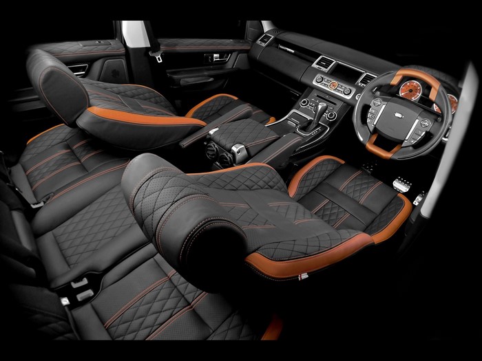 Interior of a luxury Land Rover Range Rover Sport
