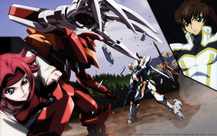 Kallen Stadtfeld and Kururugi Suzaku from Code Geass