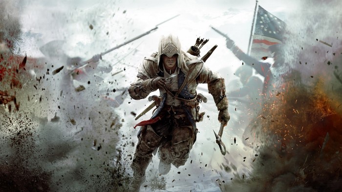 Connor from Assassin's Creed III in battle