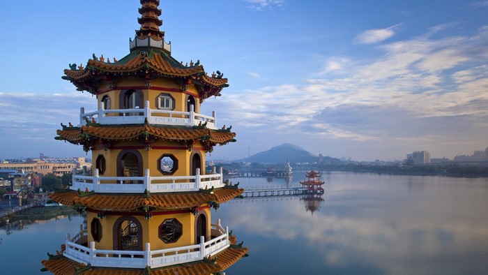 Dragon and Tiger Pagodas on Lotus Pond, Kaohsiung, Taiwan