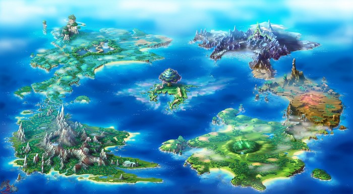 Mountains, Digital Art, Artwork, Earth, Map, Island, Seiken Densetsu 