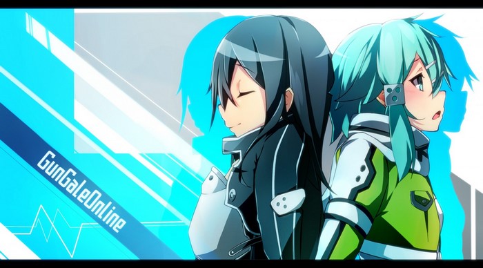 Asada Shino and Kirigaya Kazuto from Sword Art Online: Gun Gale Online
