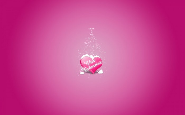 Pink heart with text "This Valentine" and "love" on pink background