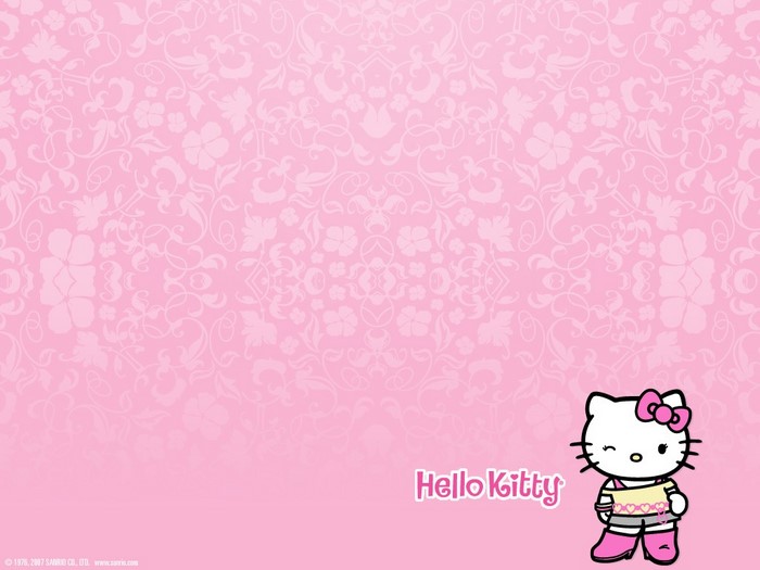 Hello Kitty Pink Heart Pattern Design